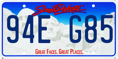 SD license plate 94EG85