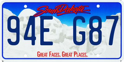 SD license plate 94EG87