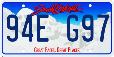 SD license plate 94EG97