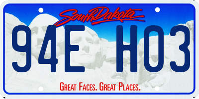 SD license plate 94EH03