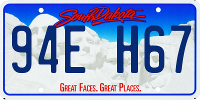 SD license plate 94EH67