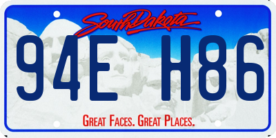 SD license plate 94EH86