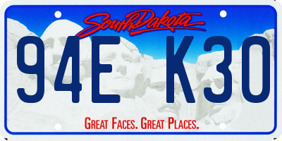 SD license plate 94EK30