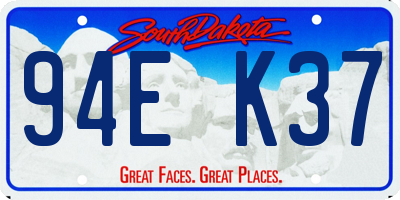 SD license plate 94EK37