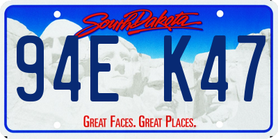 SD license plate 94EK47