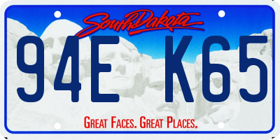 SD license plate 94EK65