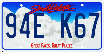 SD license plate 94EK67