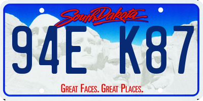 SD license plate 94EK87
