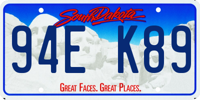 SD license plate 94EK89