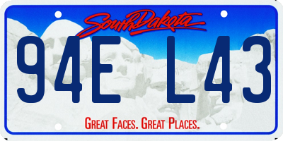SD license plate 94EL43