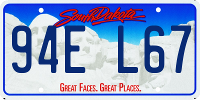 SD license plate 94EL67