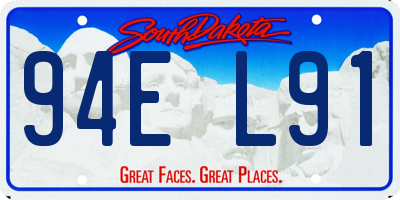 SD license plate 94EL91