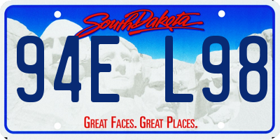 SD license plate 94EL98