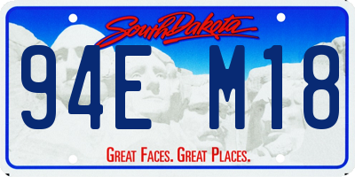 SD license plate 94EM18