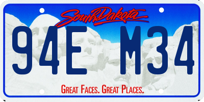 SD license plate 94EM34