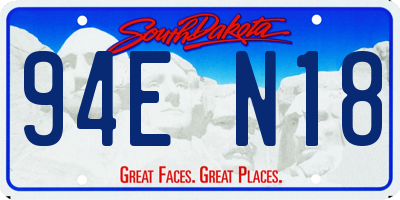 SD license plate 94EN18