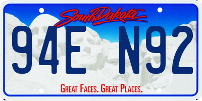 SD license plate 94EN92