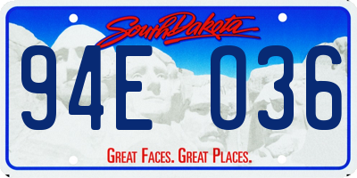 SD license plate 94EO36