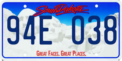 SD license plate 94EO38
