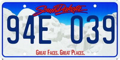 SD license plate 94EO39