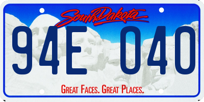SD license plate 94EO40