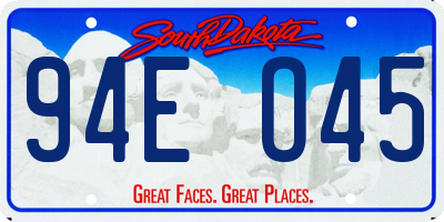 SD license plate 94EO45