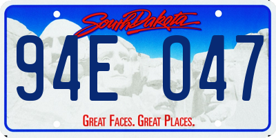 SD license plate 94EO47