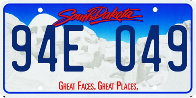 SD license plate 94EO49