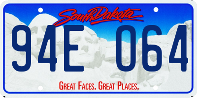 SD license plate 94EO64