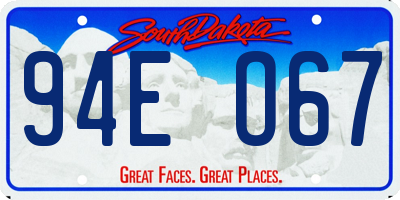 SD license plate 94EO67