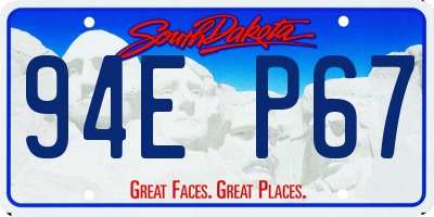 SD license plate 94EP67