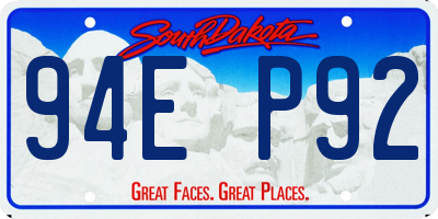 SD license plate 94EP92