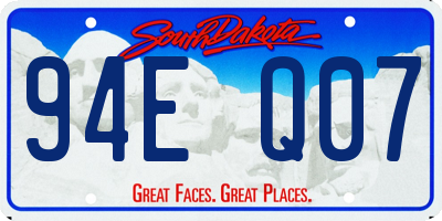 SD license plate 94EQ07