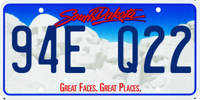 SD license plate 94EQ22