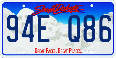 SD license plate 94EQ86