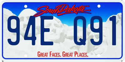 SD license plate 94EQ91