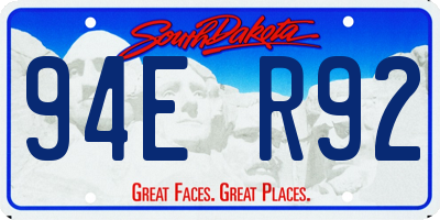SD license plate 94ER92