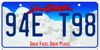 SD license plate 94ET98