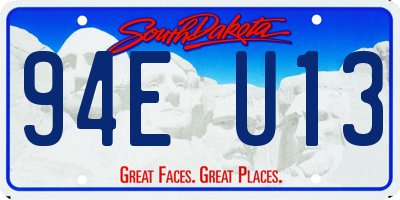 SD license plate 94EU13