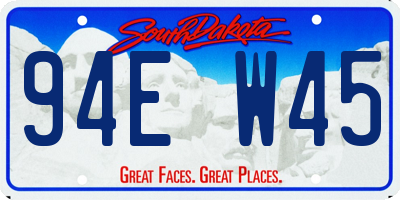 SD license plate 94EW45