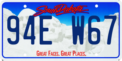 SD license plate 94EW67