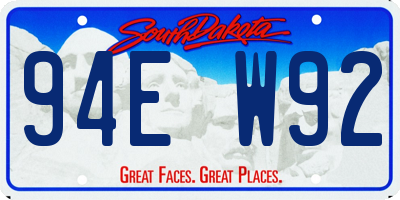 SD license plate 94EW92