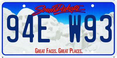 SD license plate 94EW93