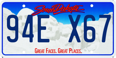SD license plate 94EX67