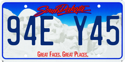 SD license plate 94EY45