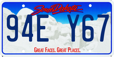 SD license plate 94EY67