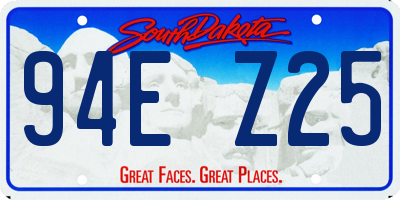 SD license plate 94EZ25