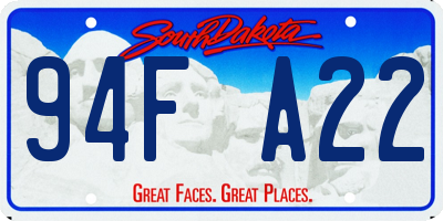 SD license plate 94FA22