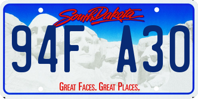 SD license plate 94FA30