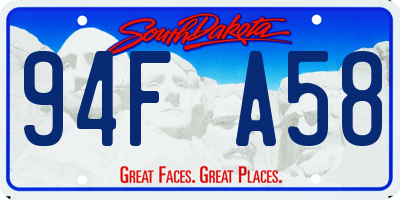SD license plate 94FA58